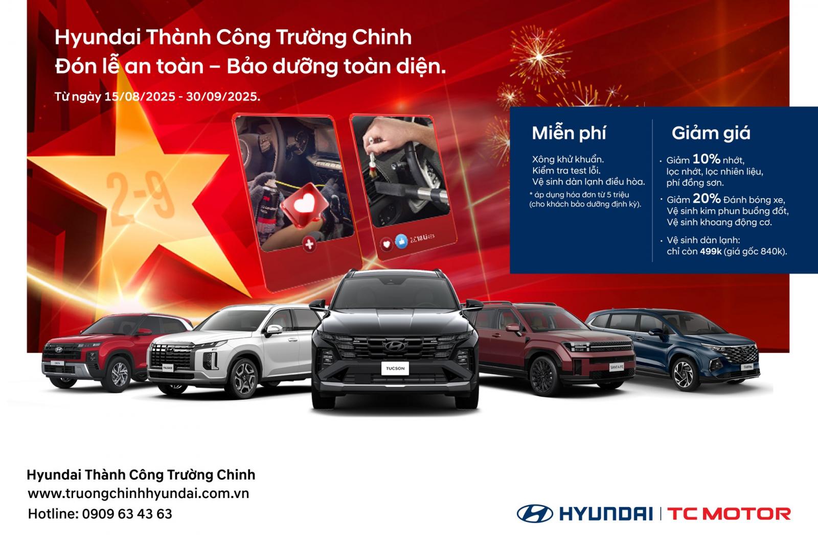 [KMDV] CÙNG HYUNDAI TRƯỜNG CHINH ĐÓN ĐÓN LỄ AN TOÀN - BẢO DƯỠNG TOÀN DIỆN