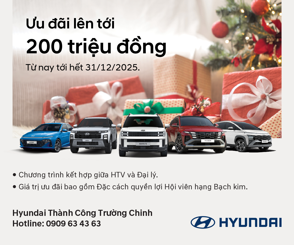 [KMBH] HYUNDAI TRƯỜNG CHINH ƯU ĐÃI BẢO HÀNH 8 NĂM CÙNG HỖ TRỢ TÀI CHÍNH LÊN ĐẾN 200 TRIỆU ĐỒNG TRONG THÁNG 12.2025