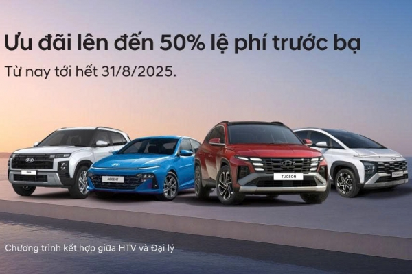 [KMBH] HYUNDAI THÀNH CÔNG TRƯỜNG CHINH TRIỂN KHAI CHƯƠNG TRÌNH ƯU ĐÃI SẢN PHẨM GIÁ TRỊ LÊN ĐẾN 50% LỆ PHÍ TRƯỚC BẠ THÁNG 08/2025
