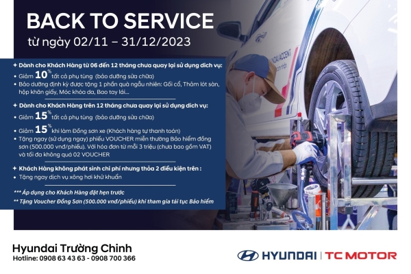 “BACK TO SERVICE” 👉HYUNDAI TRƯỜNG CHINH